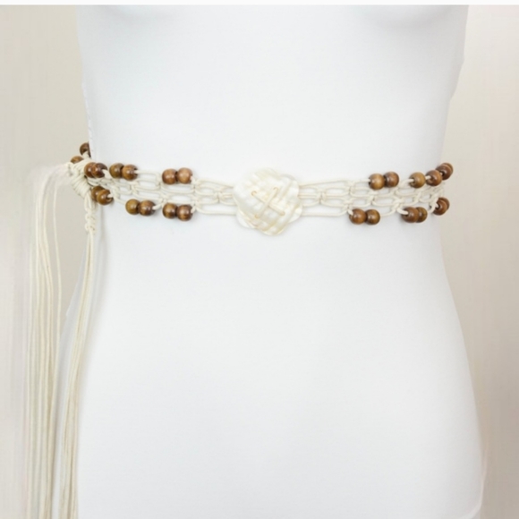 New scalloped shell macrame belt - Picture 2 of 9